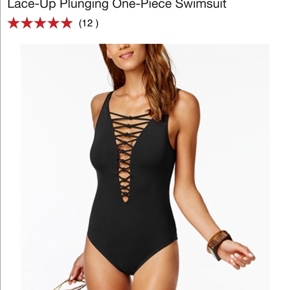 Bleu by Rod Beattie black one piece swim suit